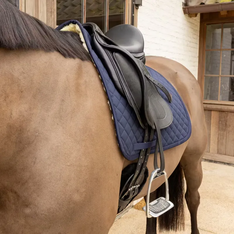 Kentucky Skin Friendly Saddle Pad Sheepskin Diamond Dressage - Navy-2