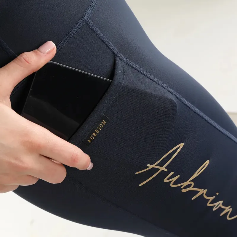 Shires Aubrion Team Shield Riding Tights Navy-3