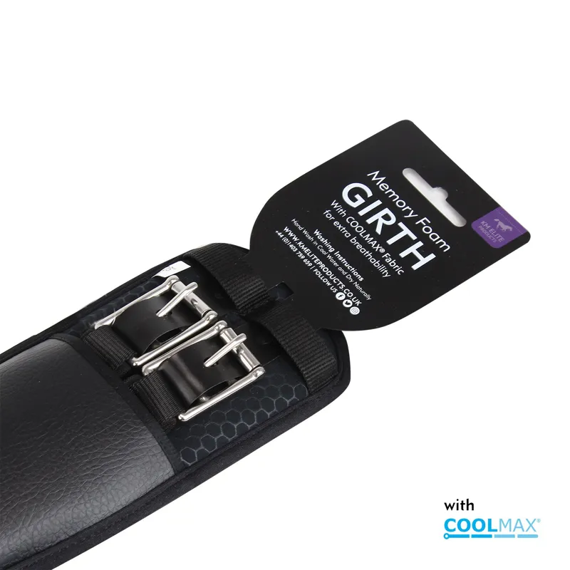 KM Elite Memory Foam Dressage Girth Black-1