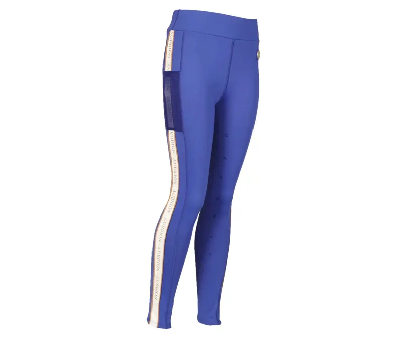Aubrion Team Shield Riding Tights Blue - Young Rider