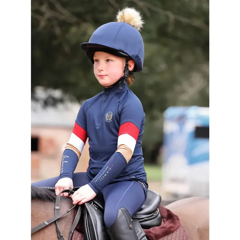 Aubrion Team Shield Riding Tights Navy - Young Rider	-3