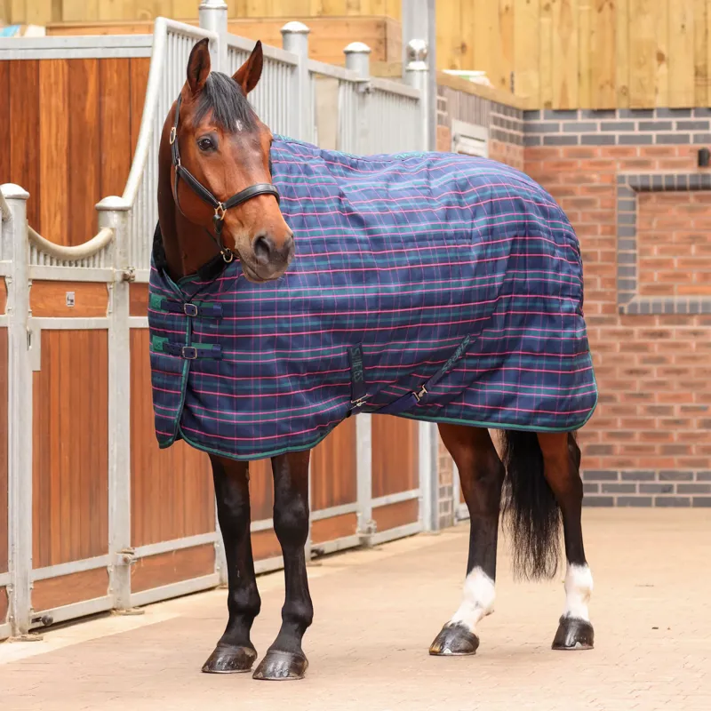 Shires Tempest Plus 100g Stable Rug - Navy Tartan-3