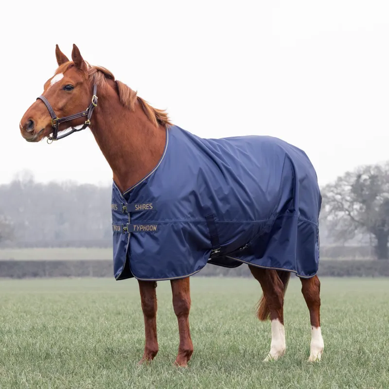 Shires Typhoon Lite Turnout Rug - Navy-1
