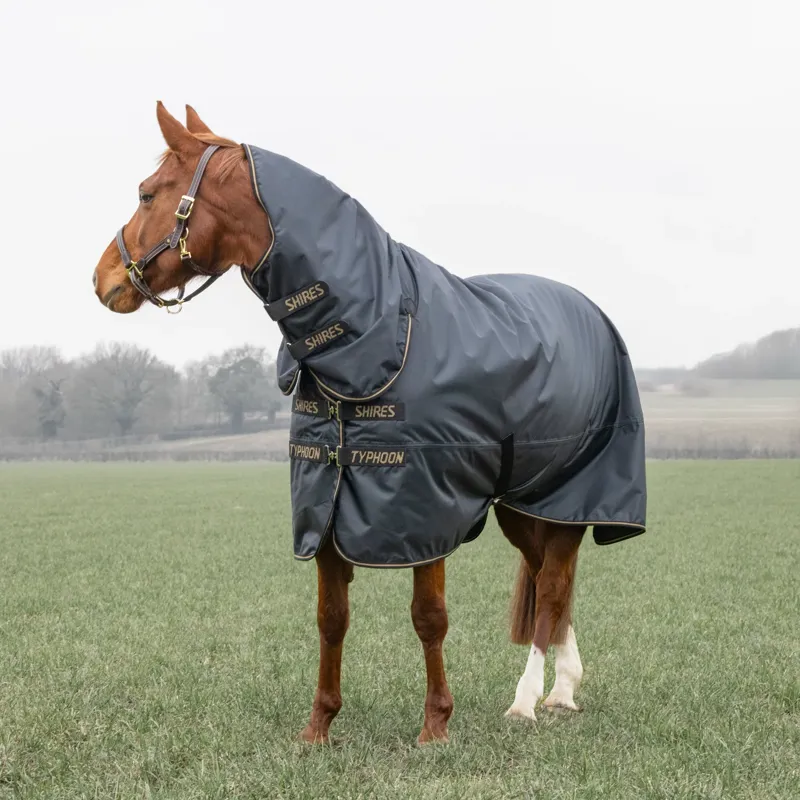 Shires Typhoon 50 Combo Turnout Rug - Black-1