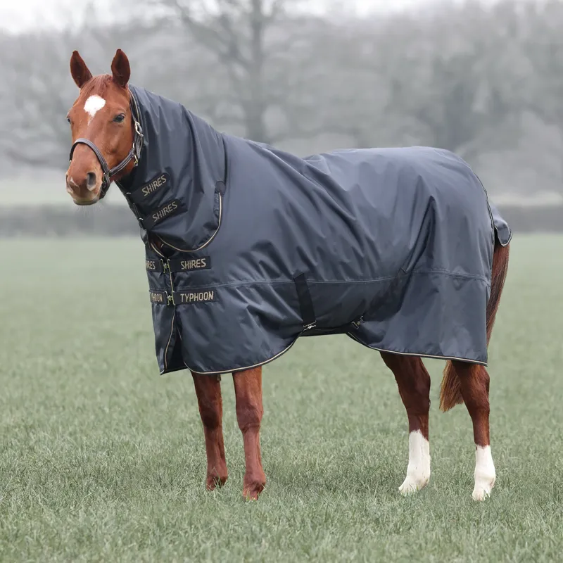Shires Typhoon 50 Combo Turnout Rug - Black-6