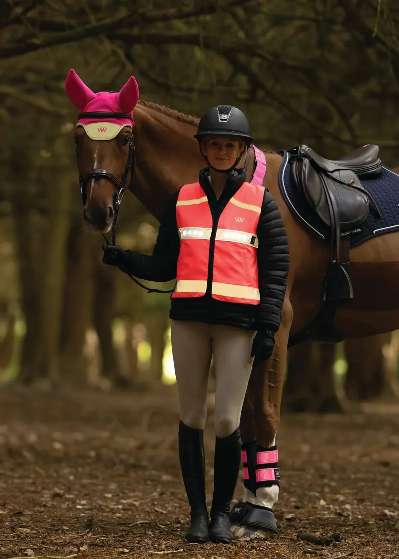 Woof Wear LED Hi Vis Riding Vest - Pink-5
