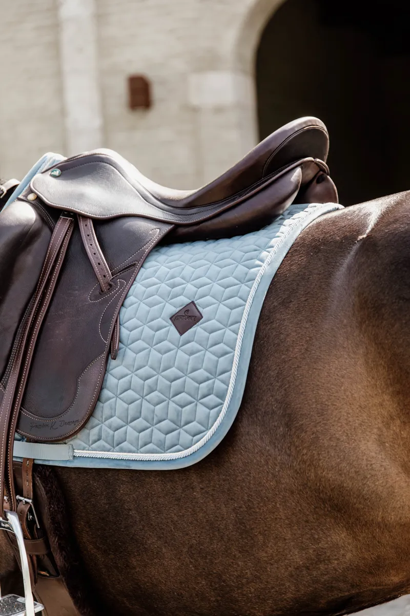 Kentucky Horsewear Saddle Pad Velvet Dressage Light Blue-3