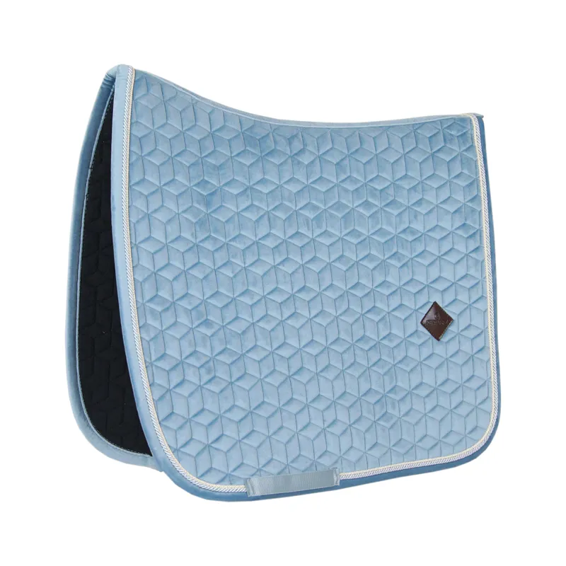 Kentucky Horsewear Saddle Pad Velvet Dressage Light Blue