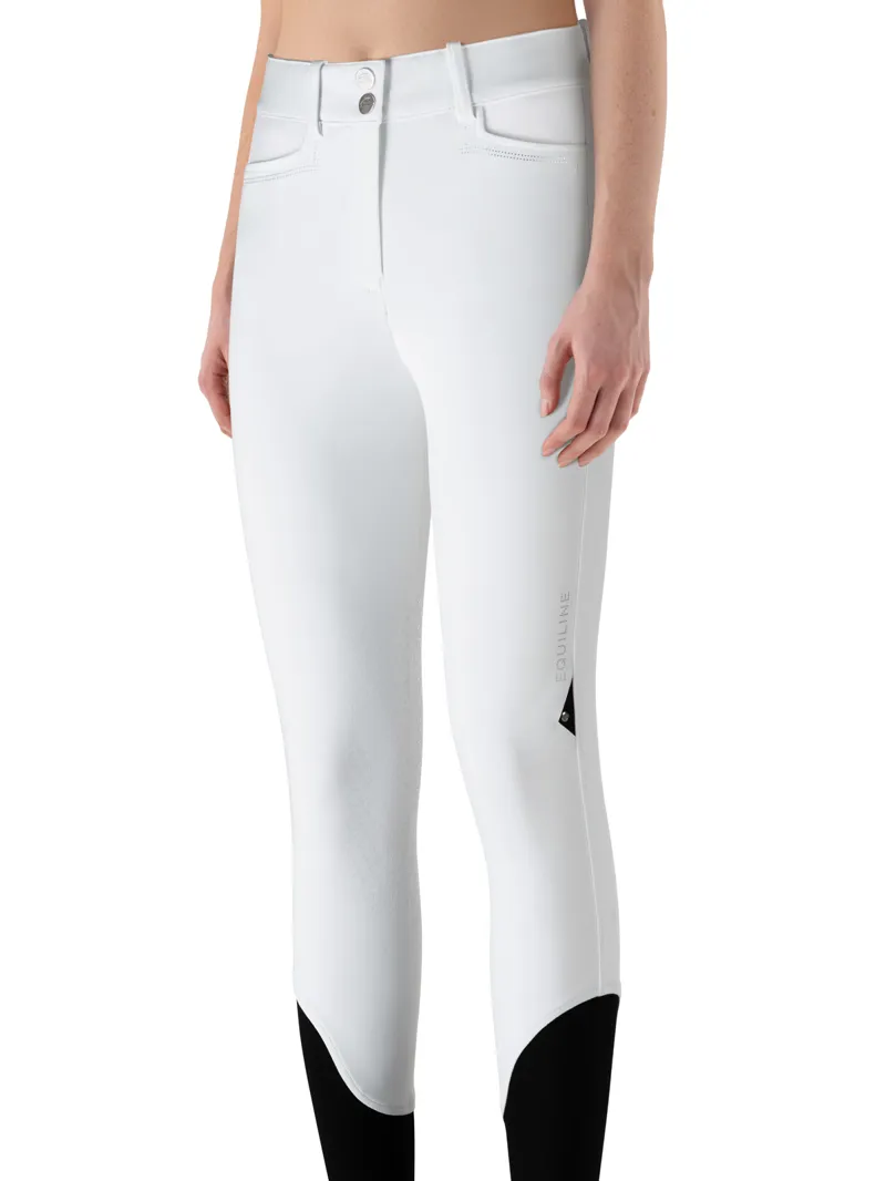 Equiline Ladies Knee Grip High Waist Eufrekh - White