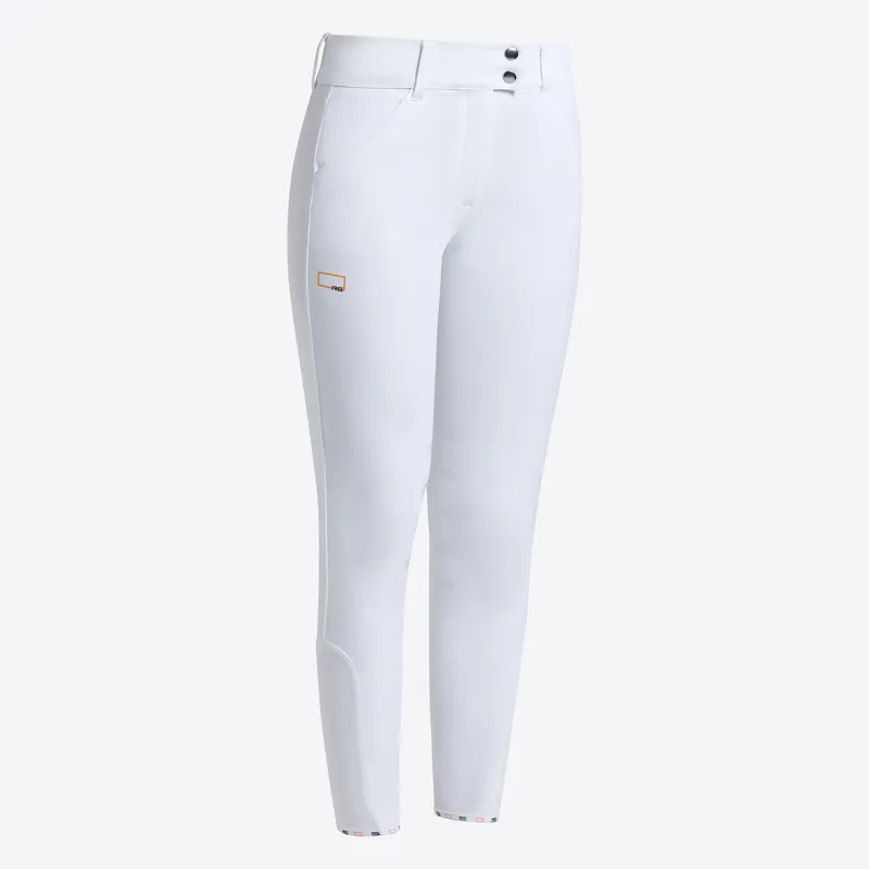 RG Woman High Waist Knee Grip Breeches White 