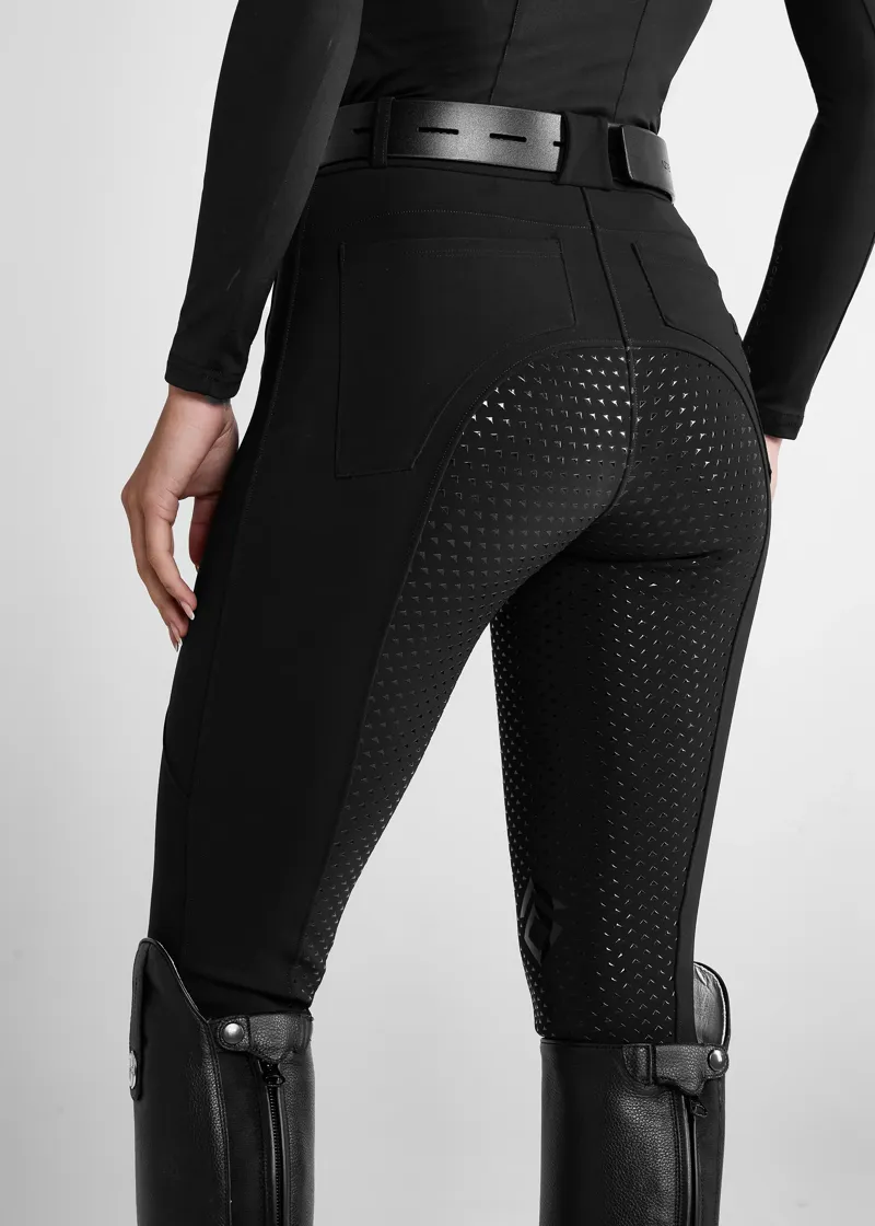 Aztec Diamond Black Core Mid-Rise Breeches Full Seat-2