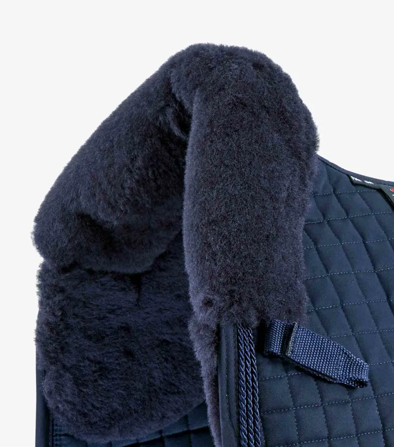 Premier Equine Close Contact Merino Wool European Saddle Pad Dressage Square Navy/Navy-2