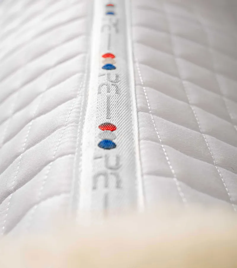 Premier Equine Close Contact Merino Wool European Saddle Pad Dressage Square White/Natural-4
