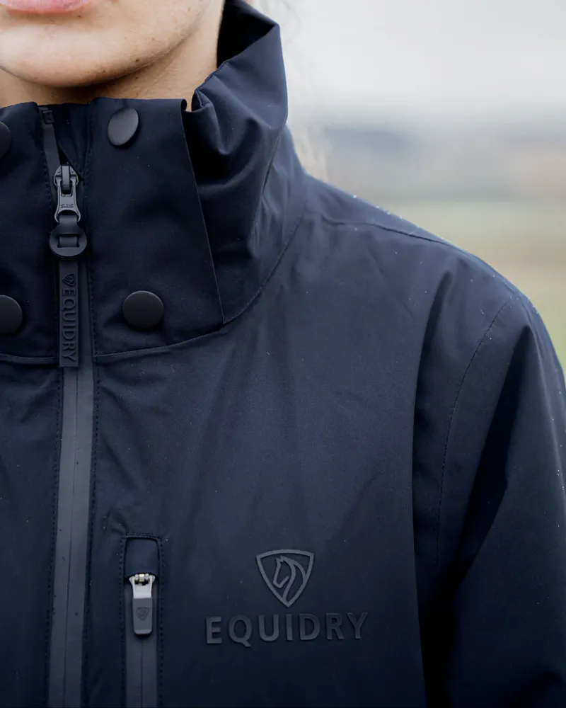 Equidry Iris Warm Waterproof Riding Jacket - Navy-6