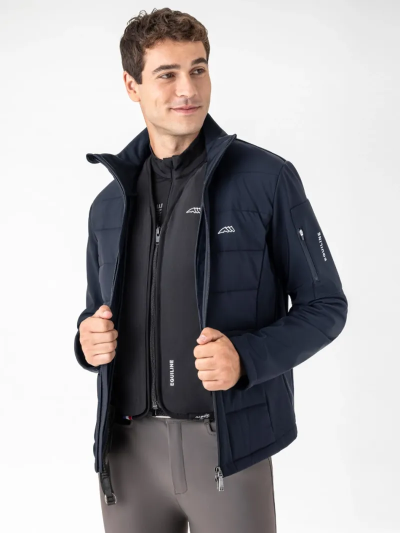 Equiline Airbag-Compatible Men's Softshell Jacket Exot - Blue-1