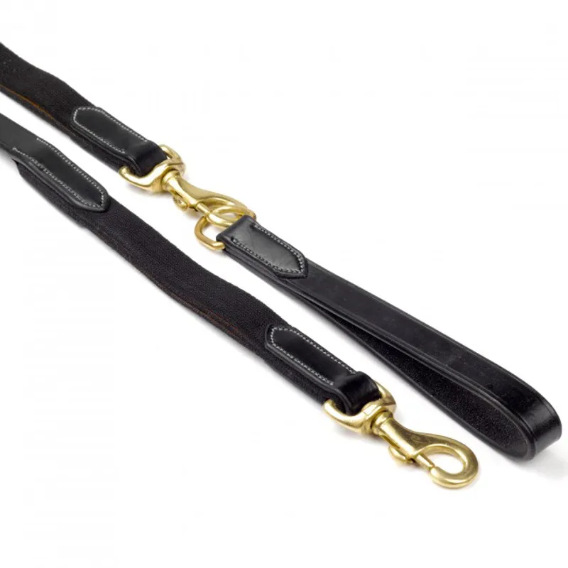 Whitaker Draw Reins with Elastic Insert Black