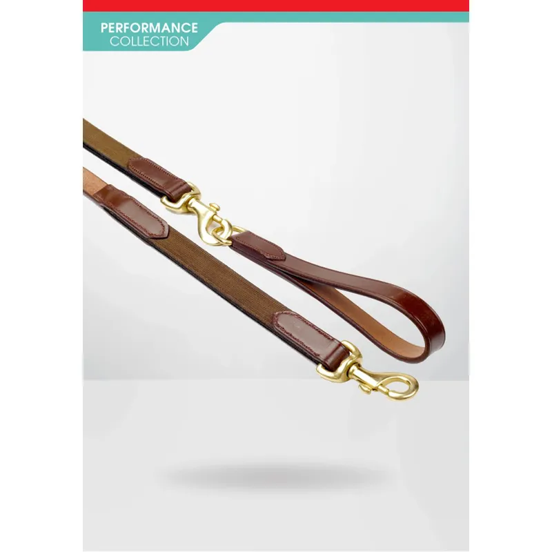 Whitaker Draw Reins with Elastic Insert Brown