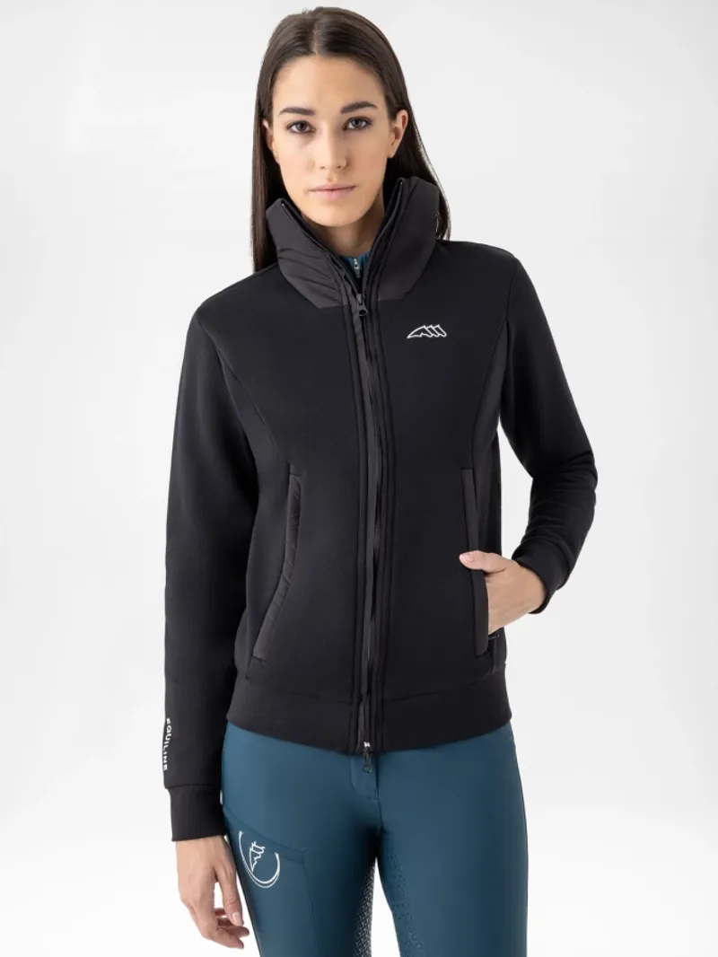 Equiline Ladies Full Zip Sweatshirt Embres - Black 