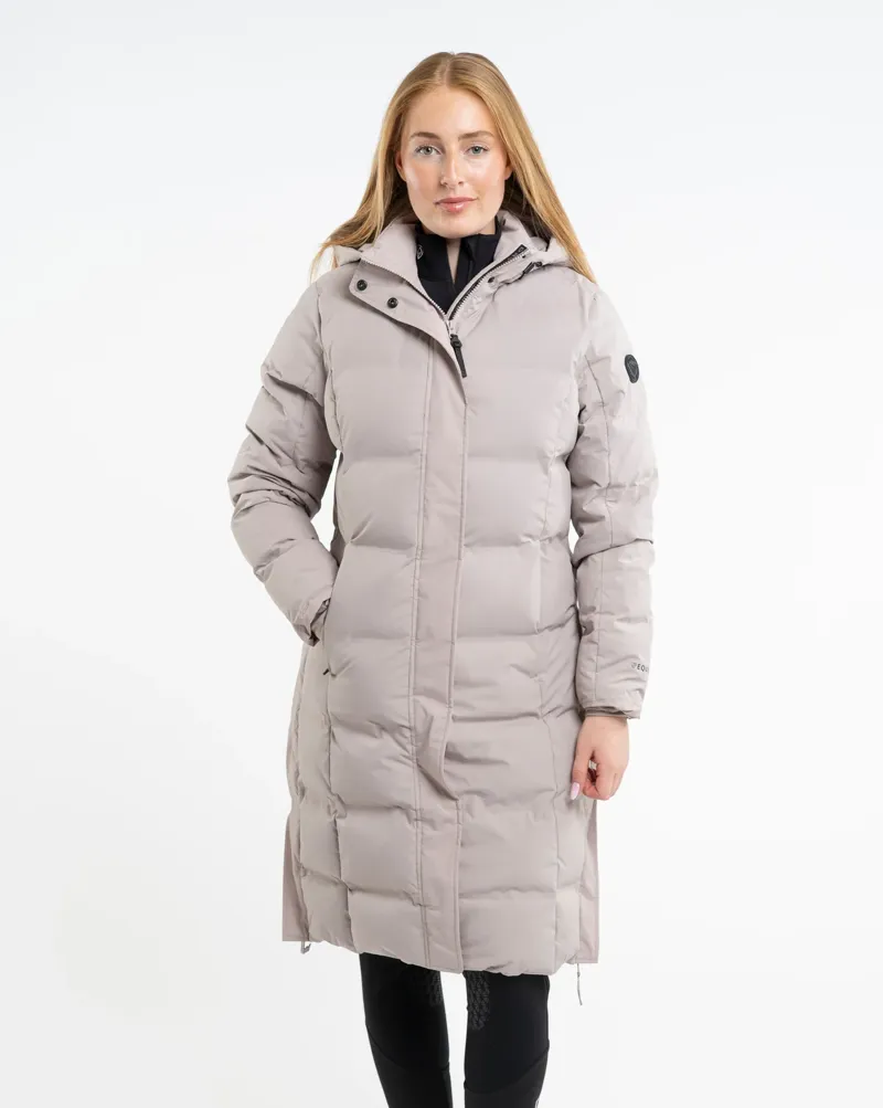 Equidry Thora Waterproof Puffer Long Riding Coat Sand