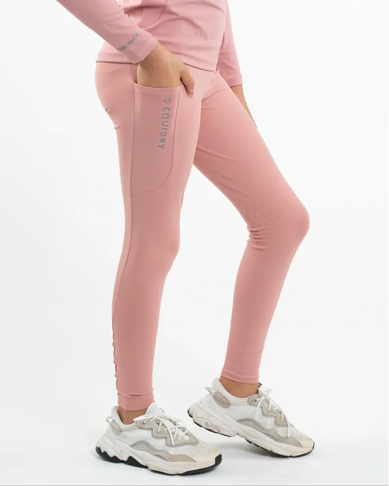 Equidry Water Repellent Leggings - Children's Pink/Pale Pink-1