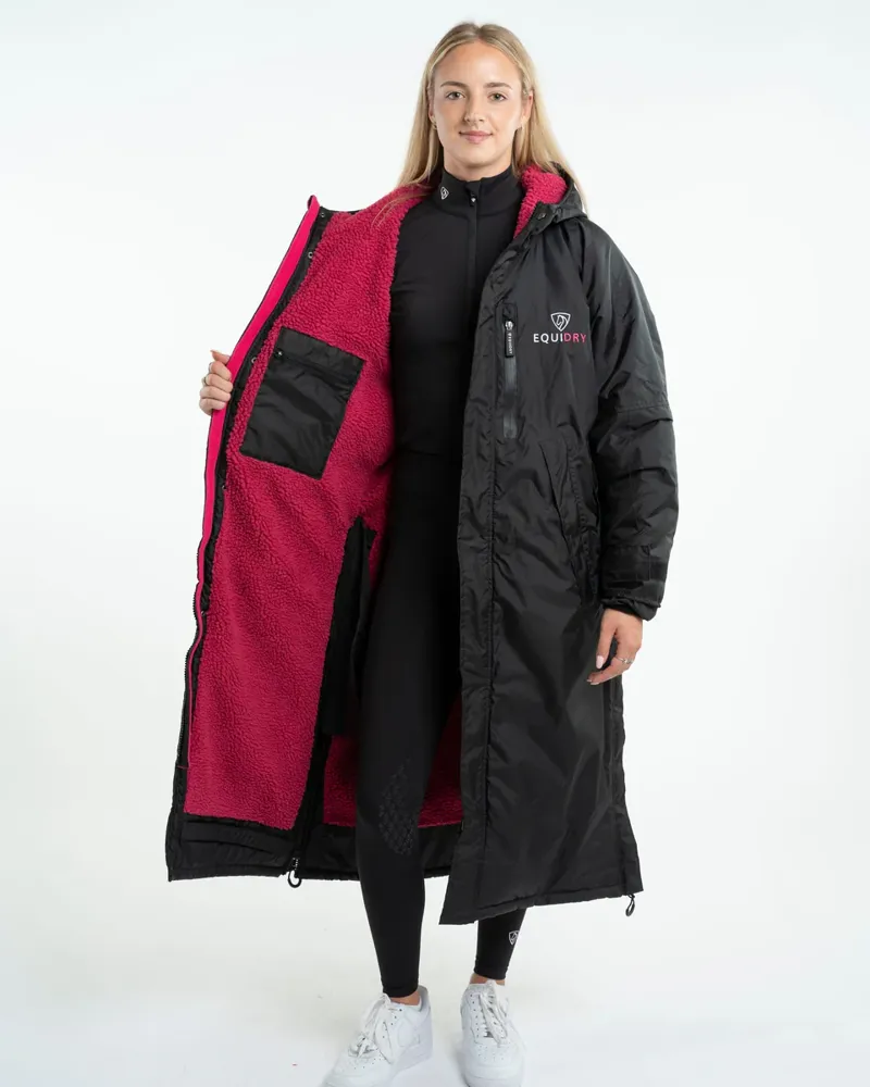 Equidry Evolution Women's Thick Fleece - Black/Peacock Pink-1