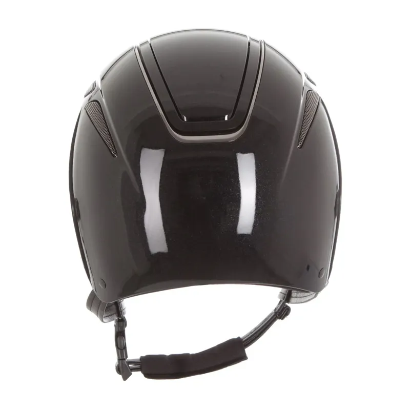 Evoke Callisto Classic Peak Riding Hat - Black Metallic/Gunmetal-1