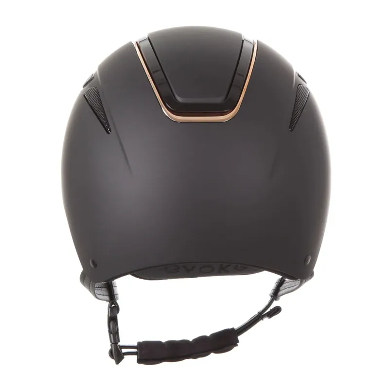Evoke Callisto Classic Peak Riding Hat - Black/Rose Gold-3