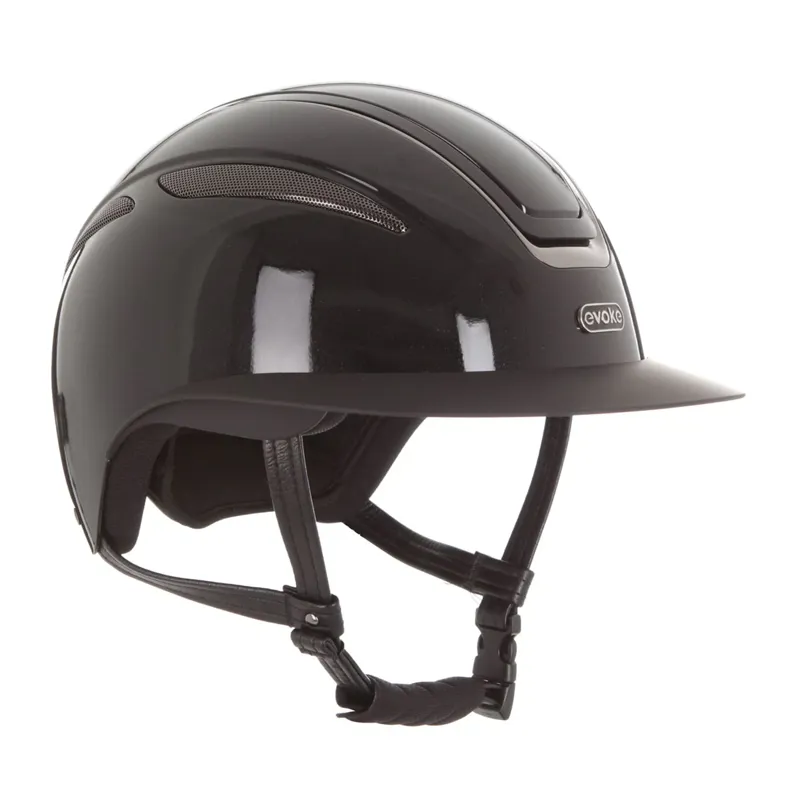 Evoke Callisto Wide Peak Metallic Black Riding Hat