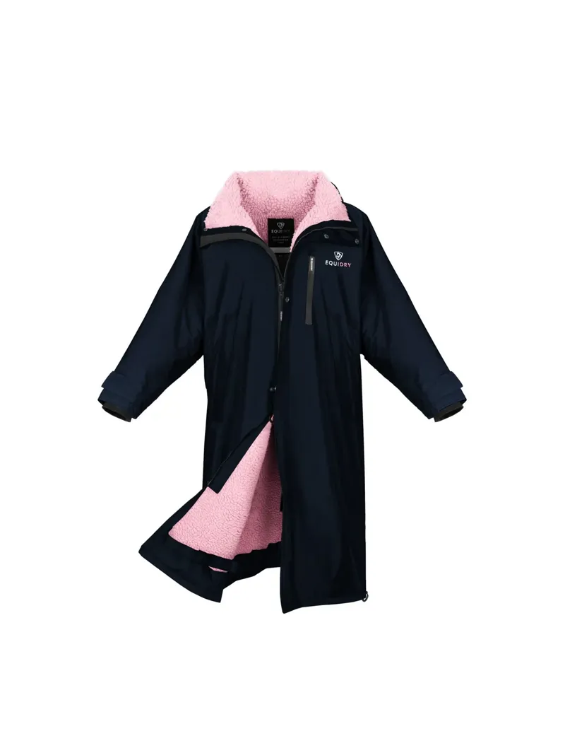 Equidry Evolution Children's Thick Fleece - Navy/Pale Pink-1