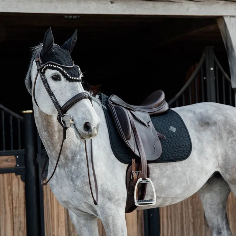 Kentucky Horsewear Fly Veil Wellington Big Stone + Pearl Black-1