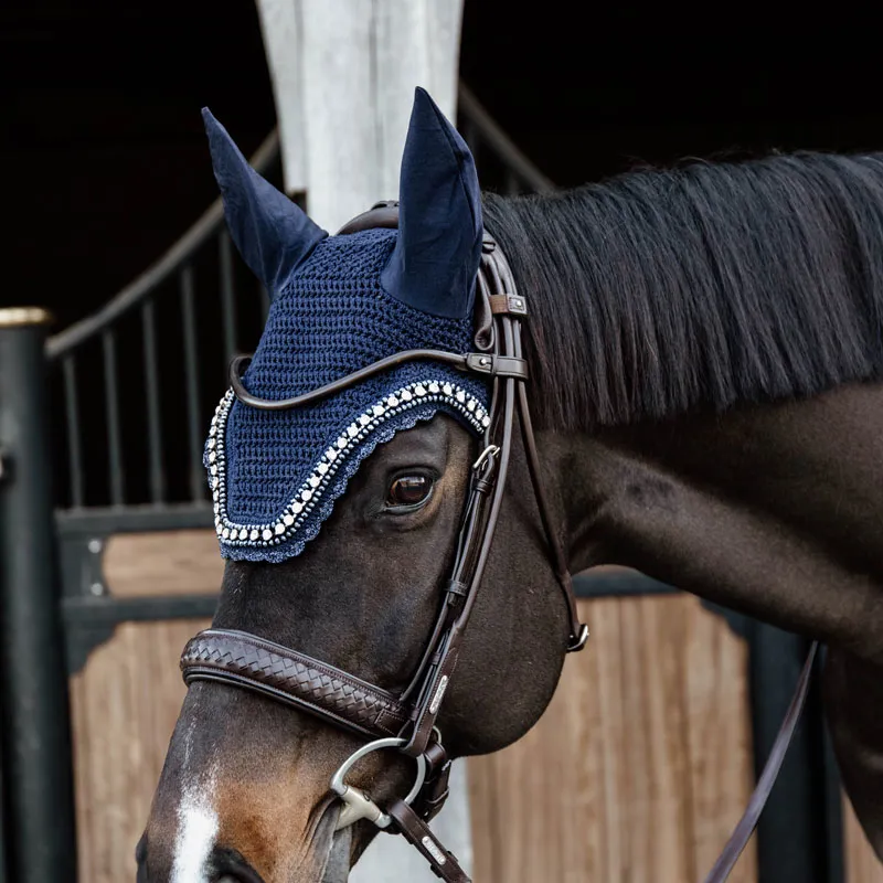 Kentucky Horsewear Fly Veil Wellington Big Stone + Pearl Navy-2