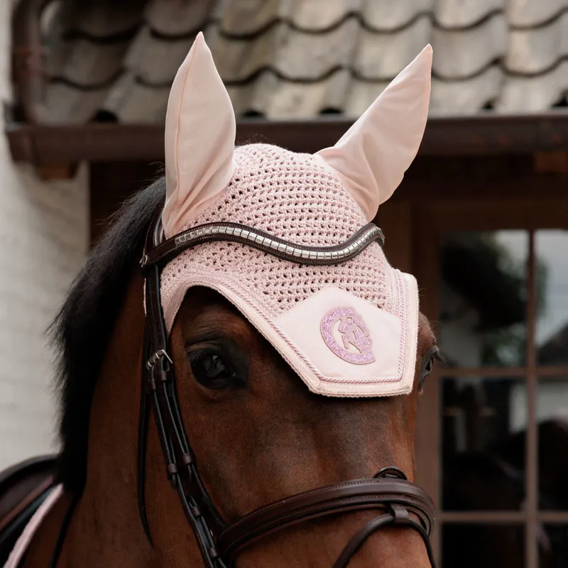 Kentucky Horsewear Fly Veil Wellington Sparkling - Old Rose