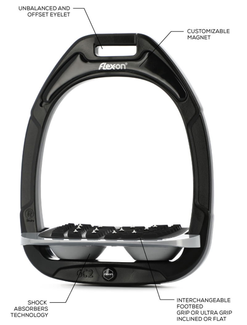 Flex-On GC2 Stirrup Black/Black/White-1