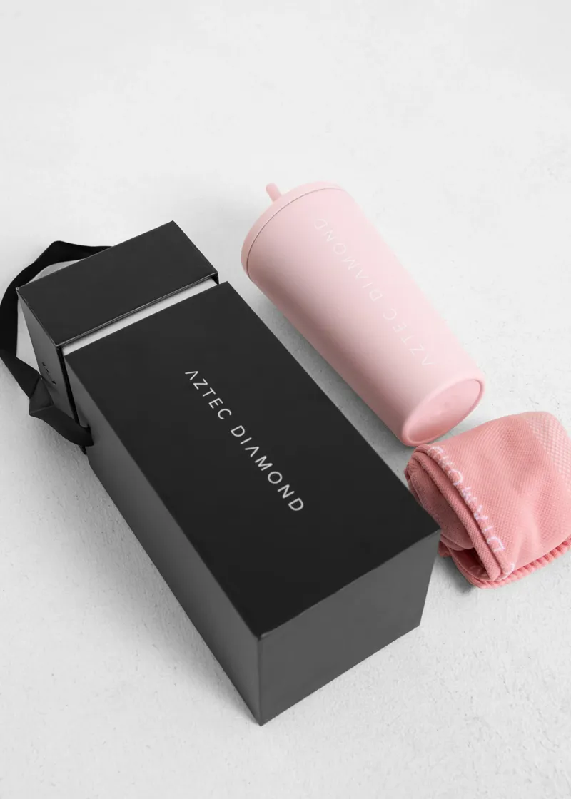 Aztec Diamond Travel Mug and Socks Gift Box - Pink