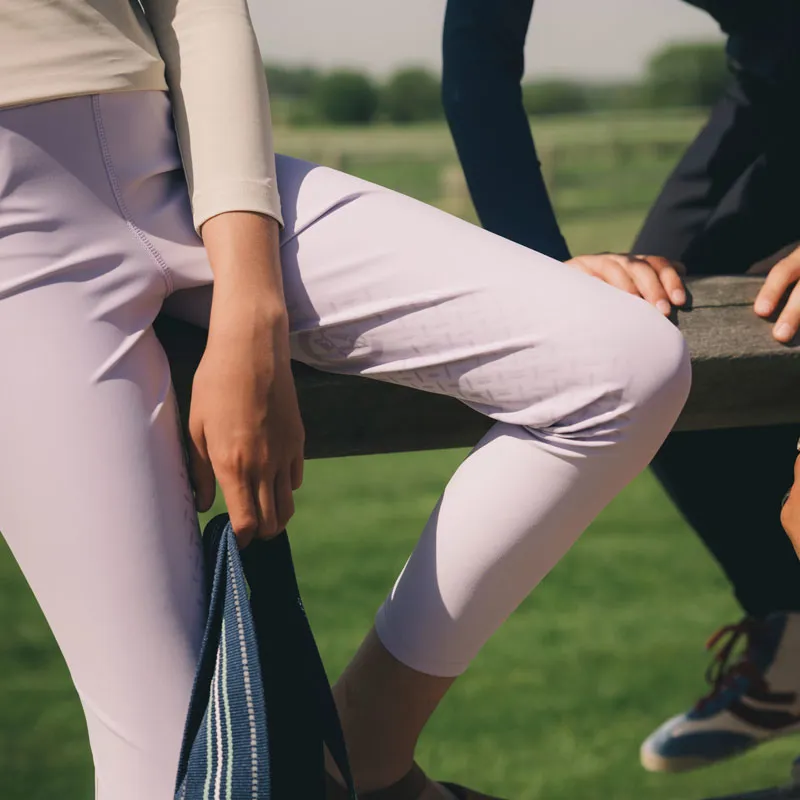 Kentucky Horsewear Miami Girls Riding Leggings Knee Grip Light Purple-1