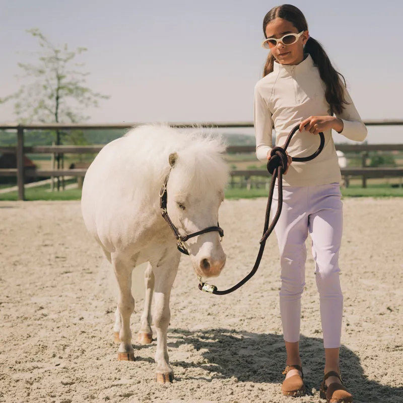 Kentucky Horsewear Miami Girls Riding Leggings Knee Grip Light Purple-2