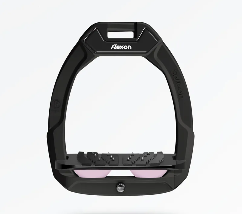 Flex-On Safe on Safety Stirrup Black/Black/Rose Pink