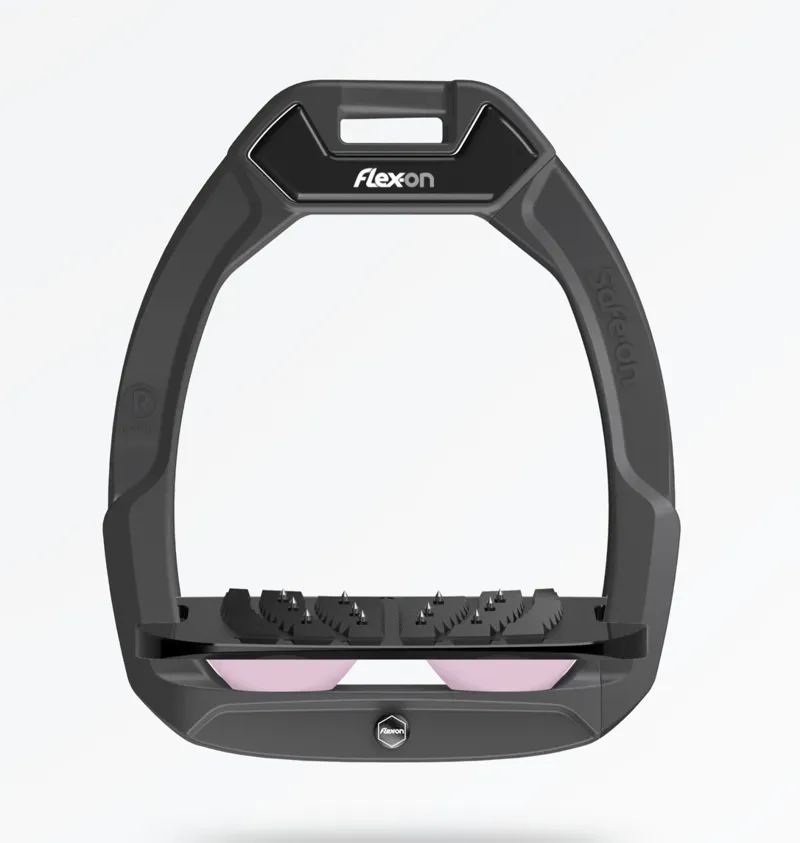 Flex-On Safe on Safety Stirrup Dark Grey/Black/Rose Pink