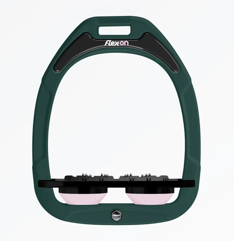 Flex-On GC2 Stirrup Dark Green/Black/Rose Pink