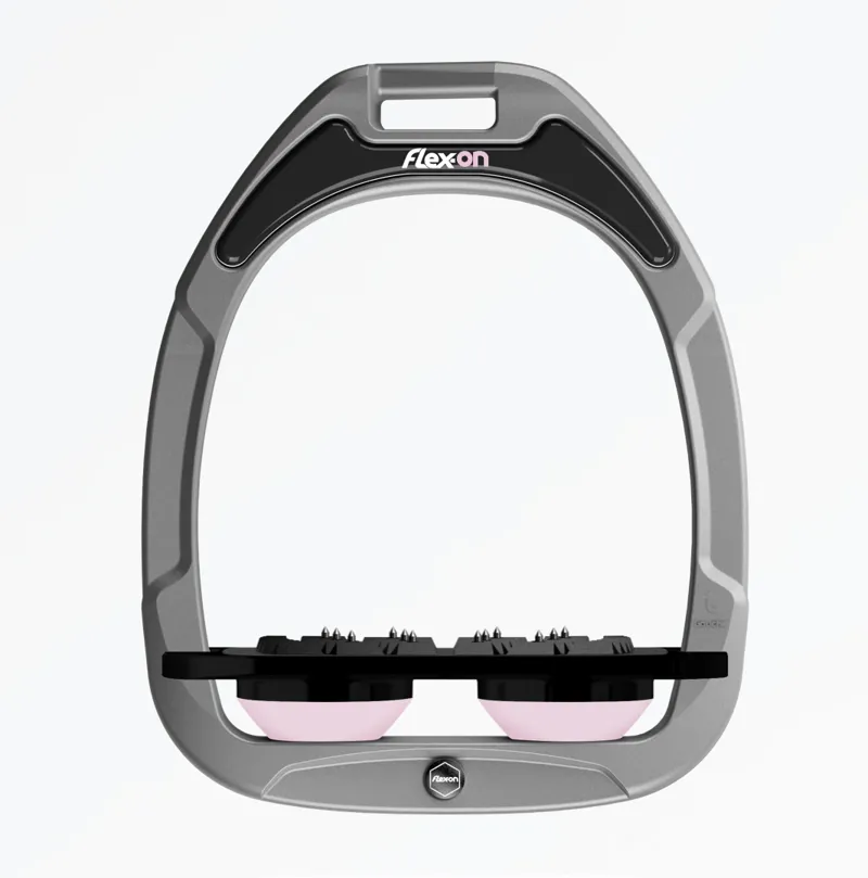 Flex-On GC2 Stirrup Silver Grey/Black/Rose Pink
