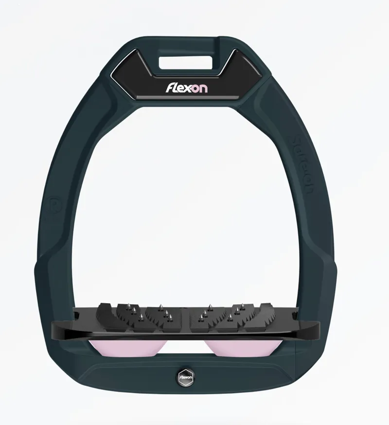 Flex-On Safe on Safety Stirrup Dark Green/Black/Rose Pink