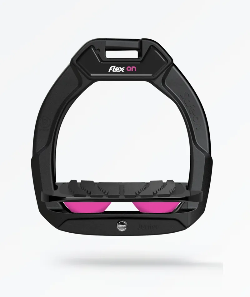 Flex-On Safe On Junior Safety Stirrup Black/Black/Pink