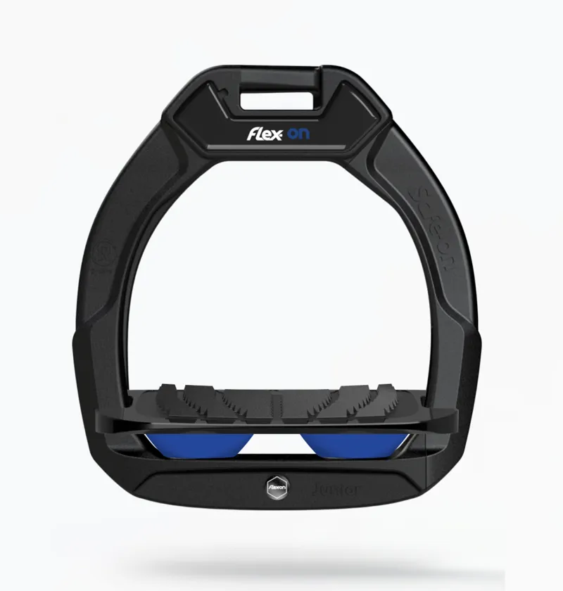 Flex-On Safe On Junior Safety Stirrup Black/Black/Royal Blue 