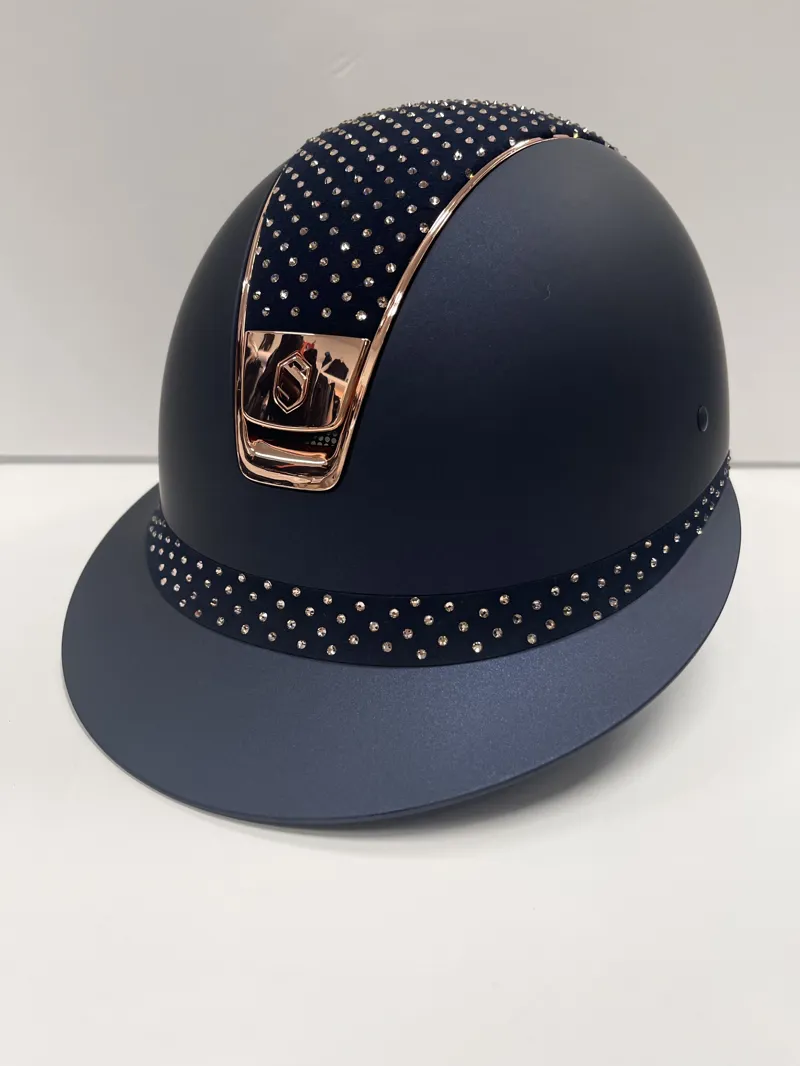 Samshield MissShield Shadowmatt Blue Sparkling Vintage Rose Top + Band Rose Gold Trim and Blazon M/L-1