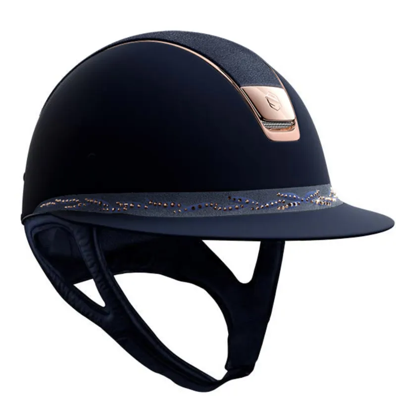 Samshield MissShield Shadow Matt Blue Alcantara Top + Swarovski Flower Band Rose Gold ML