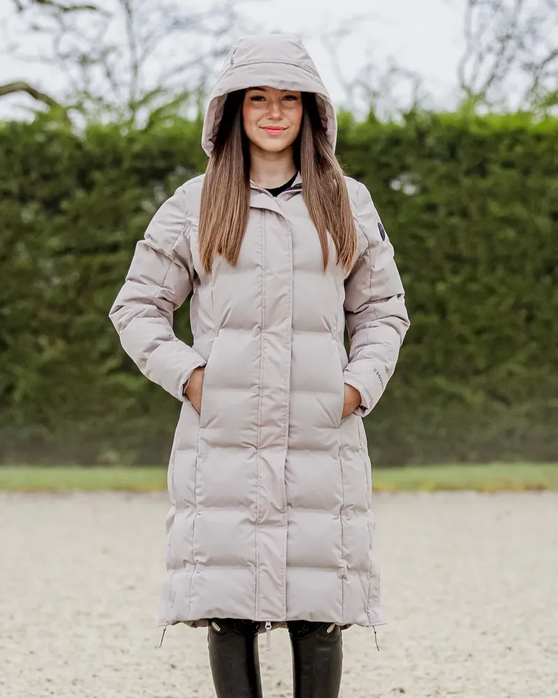 Equidry Thora Waterproof Puffer Long Riding Coat Sand-2