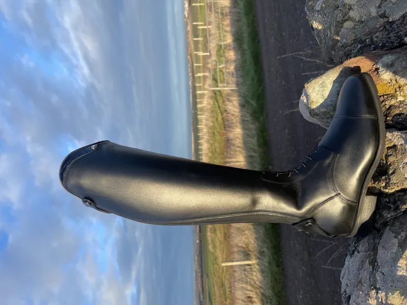 DeNiro Italo/02 Laced Riding Boot Black with Lucidi Black	