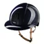 KEP Nova Smart Metal Polish Blue Beige Strap Riding Helmet - Polo Visor 