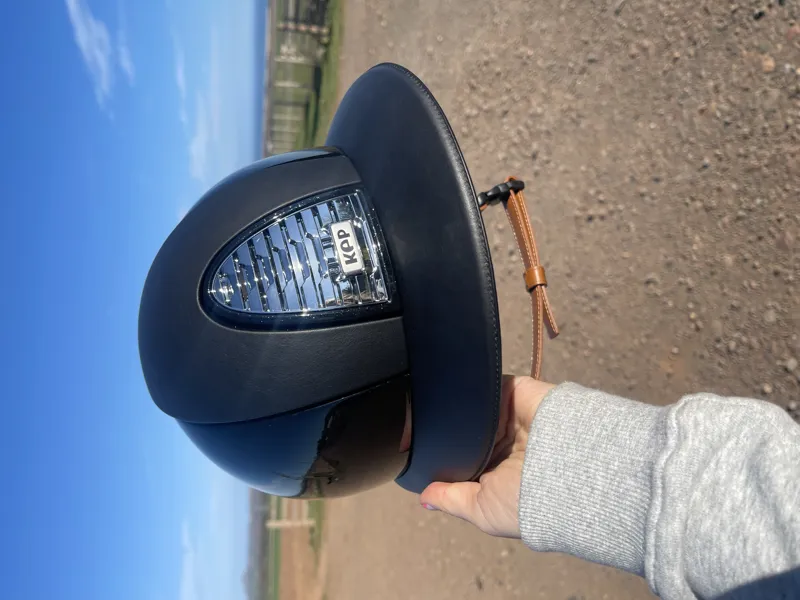 KEP Cromo 2.0 Polish Metallic Black with Leather Front and Polo Visor-1