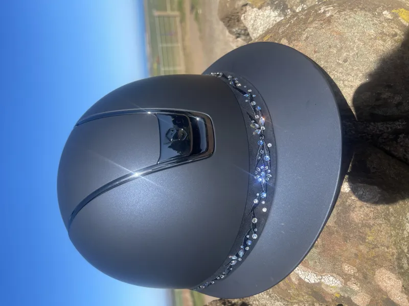 Samshield MissShield Shadowatt Blue Majestic Blue Band Riding Helmet-1